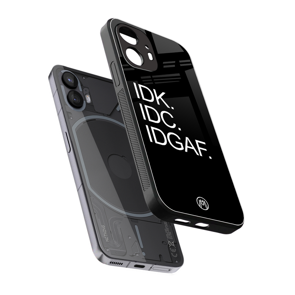 idgaf back phone cover | glass case for nothing phone 2