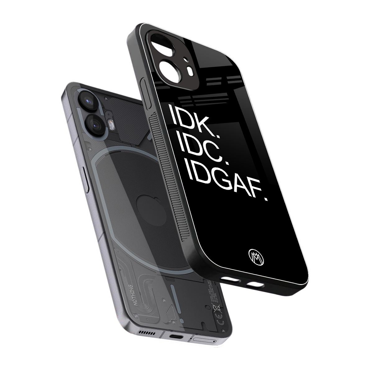 idgaf back phone cover | glass case for nothing phone 2