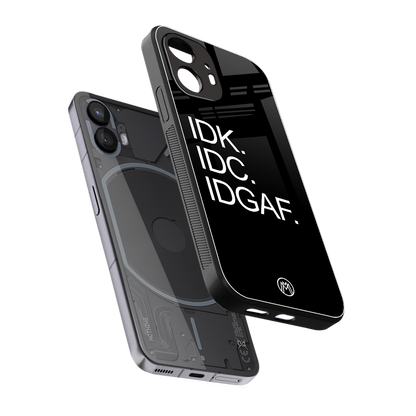 idgaf back phone cover | glass case for nothing phone 2
