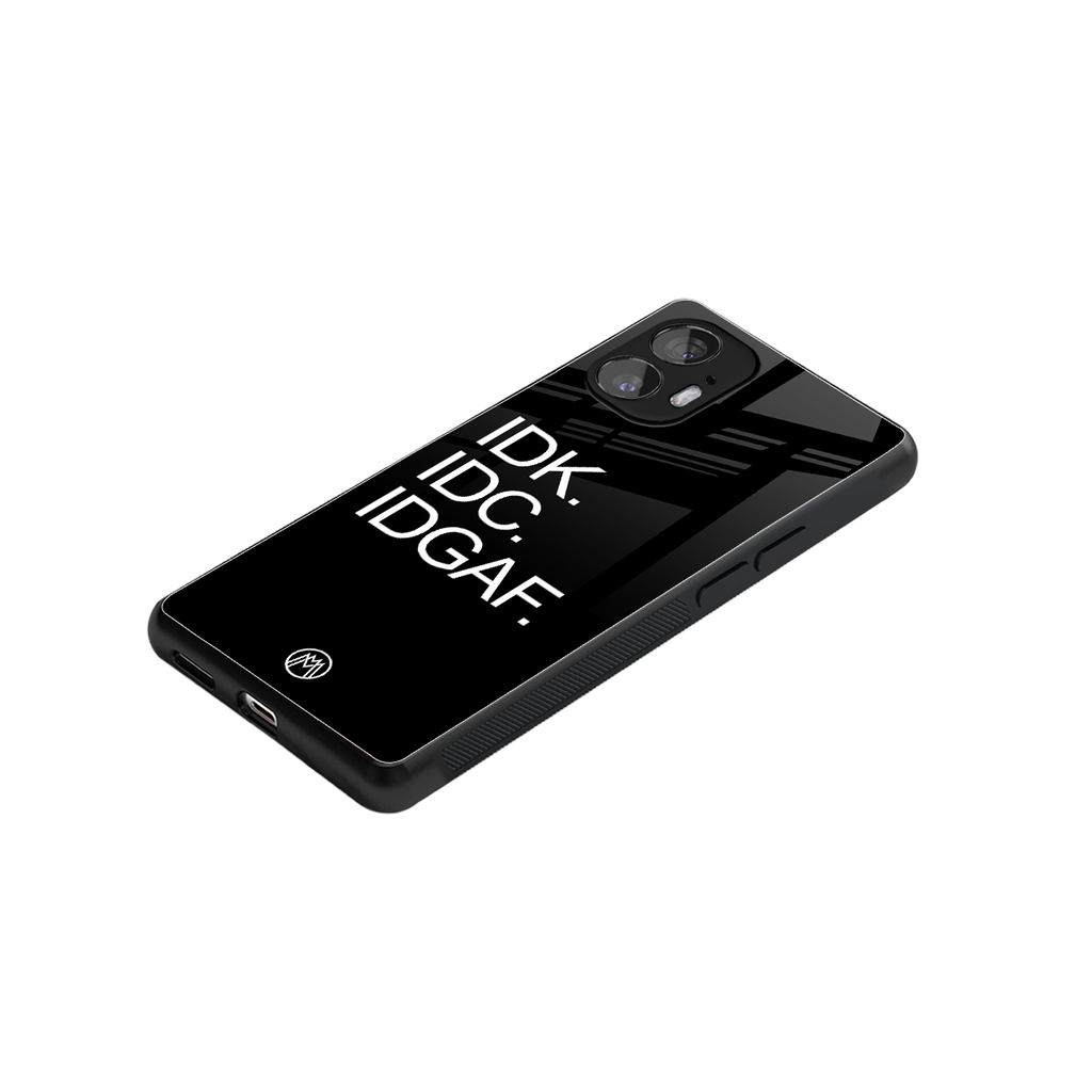 idgaf back phone cover | glass case for nothing phone 2