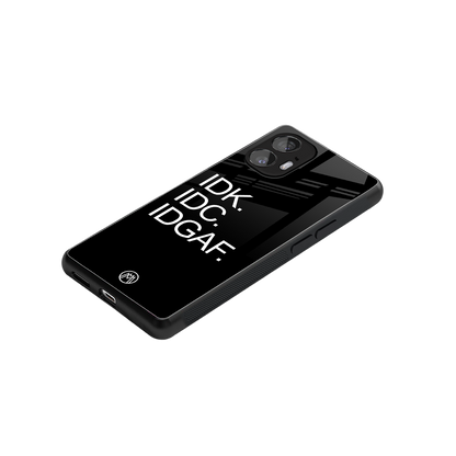 idgaf back phone cover | glass case for nothing phone 2