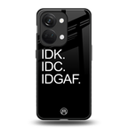 idgaf back phone cover | glass case for oneplus nord 3