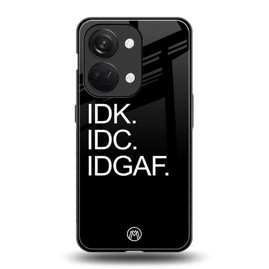 idgaf back phone cover | glass case for oneplus nord 3