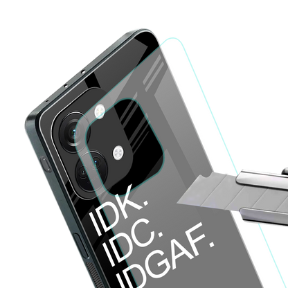 idgaf back phone cover | glass case for oneplus nord 3