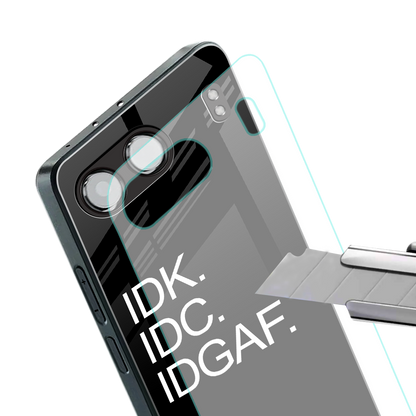 idgaf back phone cover | glass case for oneplus nord 4