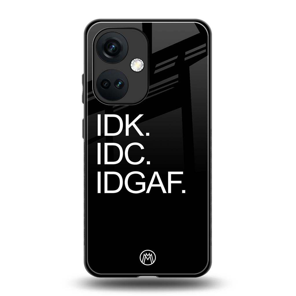 idgaf back phone cover | glass case for oneplus nord ce 3