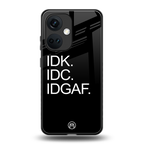 idgaf back phone cover | glass case for oneplus nord ce 3