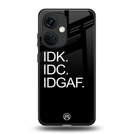 idgaf back phone cover | glass case for oneplus nord ce 3