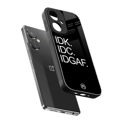 idgaf back phone cover | glass case for oneplus nord ce 3