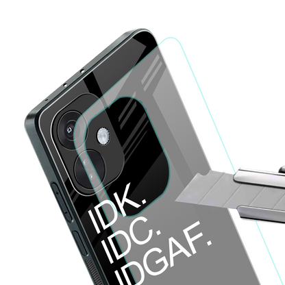idgaf back phone cover | glass case for oneplus nord ce 3