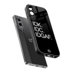 idgaf back phone cover | glass case for oneplus nord ce 4 lite
