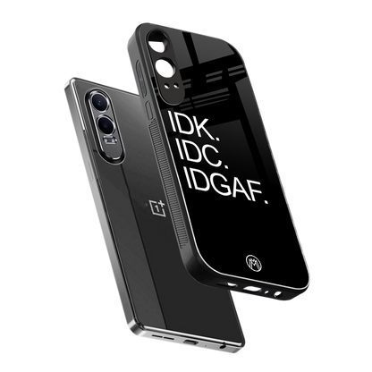 idgaf back phone cover | glass case for oneplus nord ce 4 lite