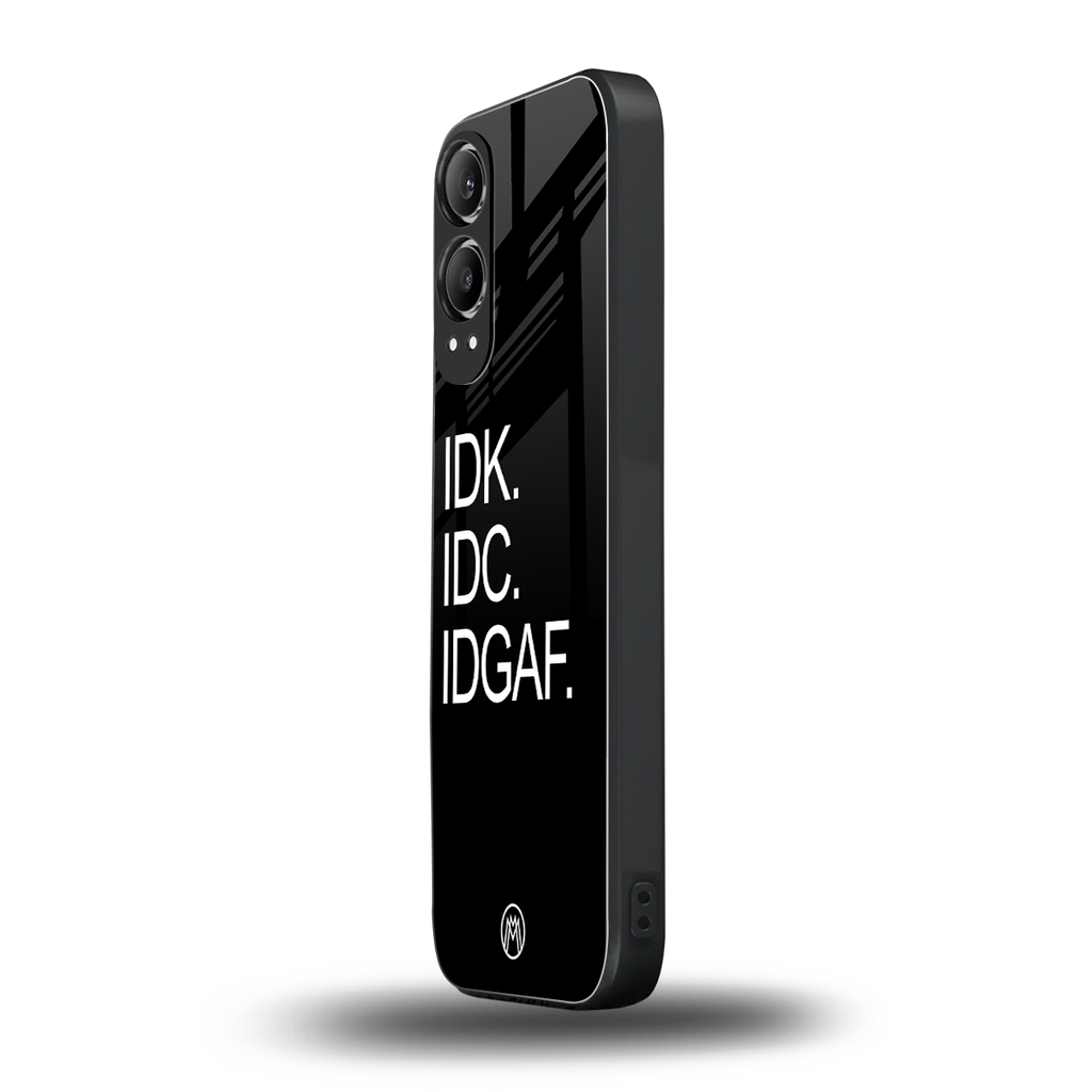 idgaf back phone cover | glass case for oneplus nord ce 4 lite