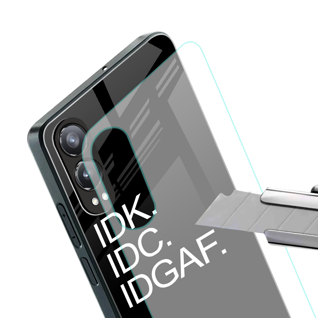 idgaf back phone cover | glass case for oneplus nord ce 4 lite