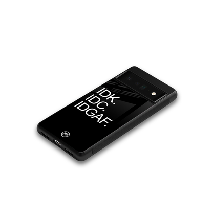 idgaf back phone cover | glass case for google pixel 6 pro