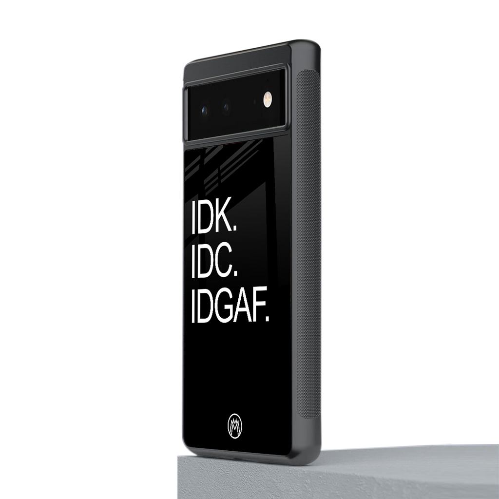 idgaf back phone cover | glass case for google pixel 6