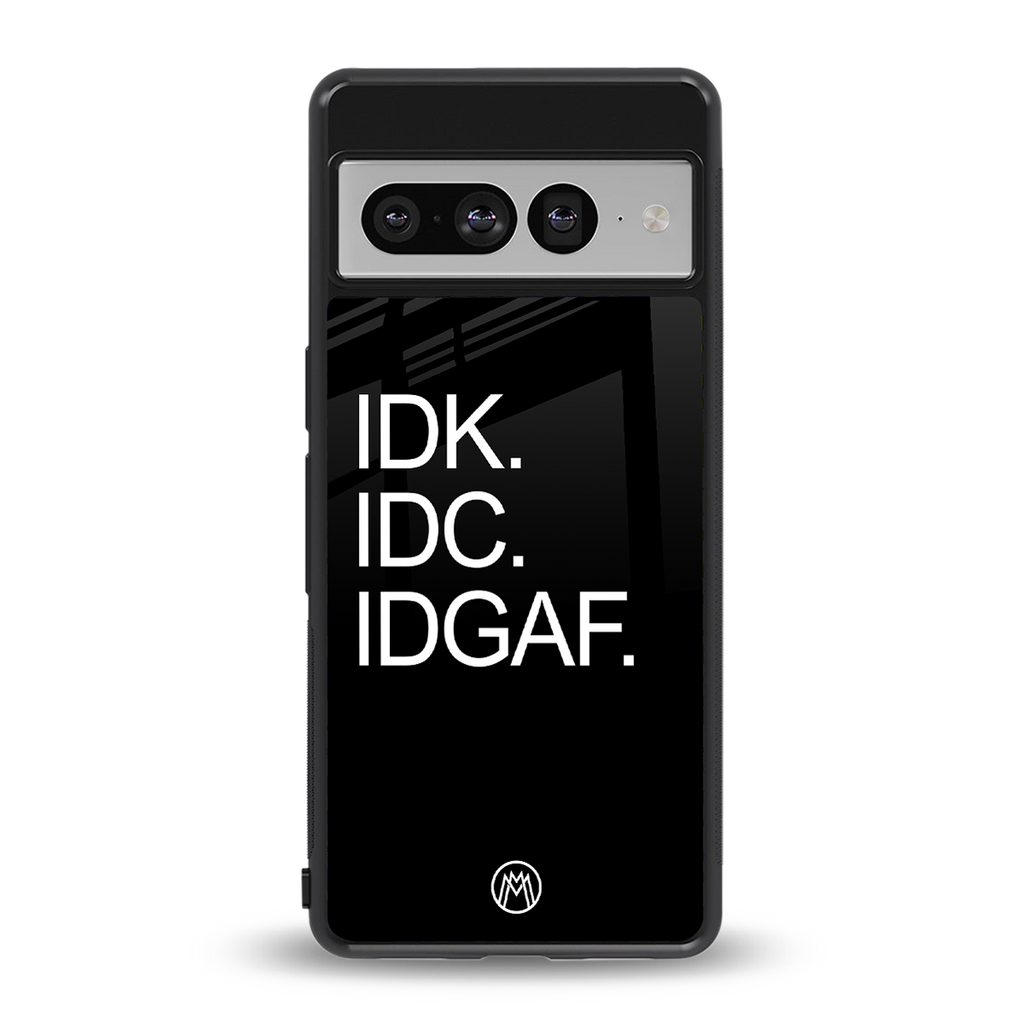 idgaf back phone cover | glass case for google pixel 7 pro