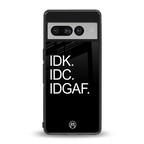 idgaf back phone cover | glass case for google pixel 7 pro
