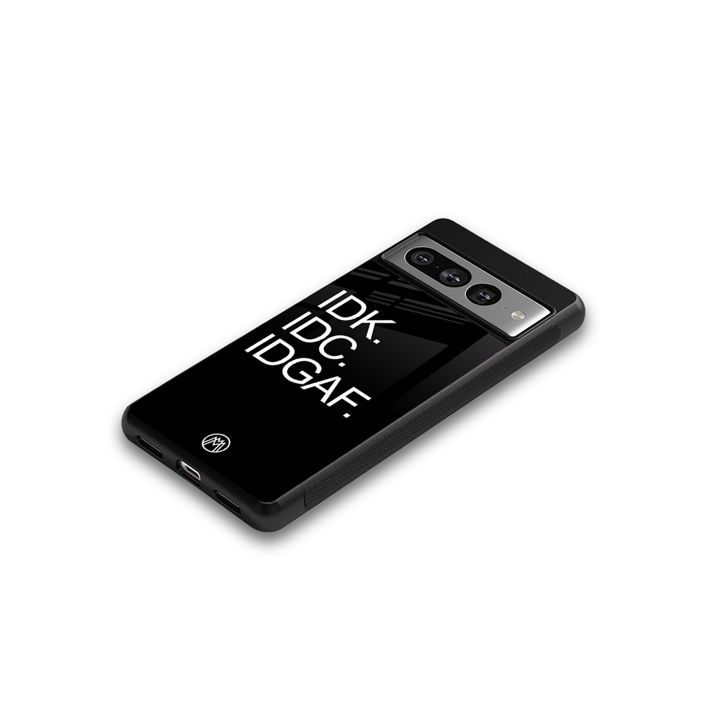idgaf back phone cover | glass case for google pixel 7 pro