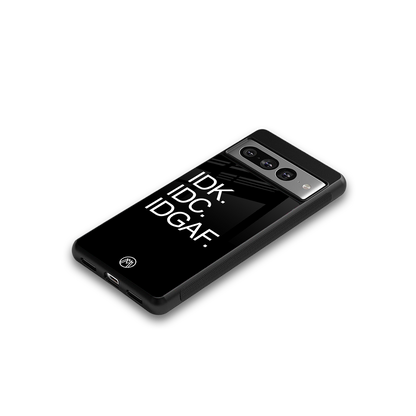 idgaf back phone cover | glass case for google pixel 7 pro
