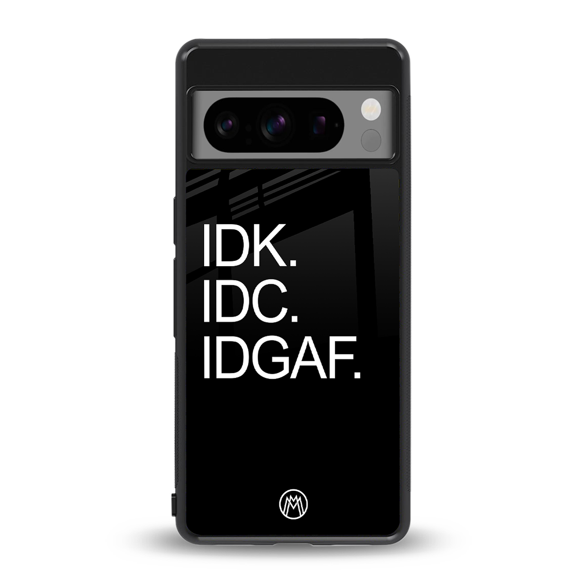 idgaf back phone cover | glass case for google pixel 8 pro