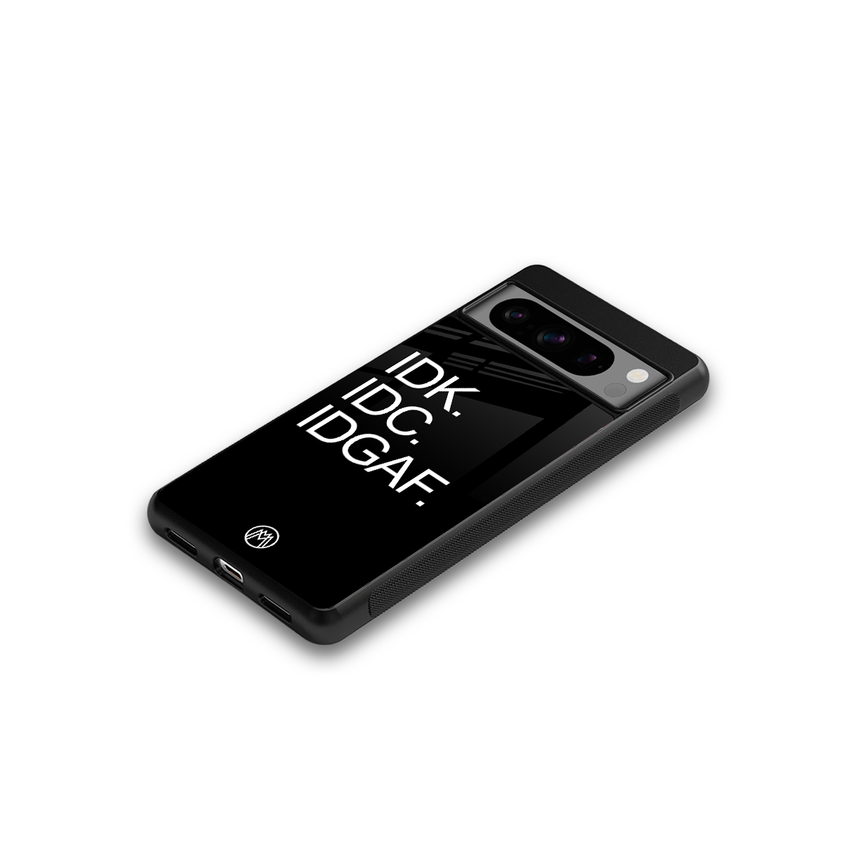 idgaf back phone cover | glass case for google pixel 8 pro