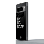 idgaf back phone cover | glass case for google pixel 8 pro