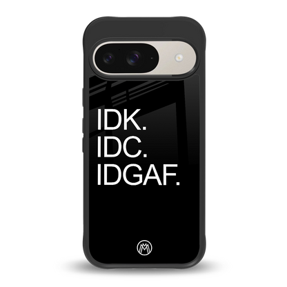 idgaf back phone cover | glass case for google pixel 9