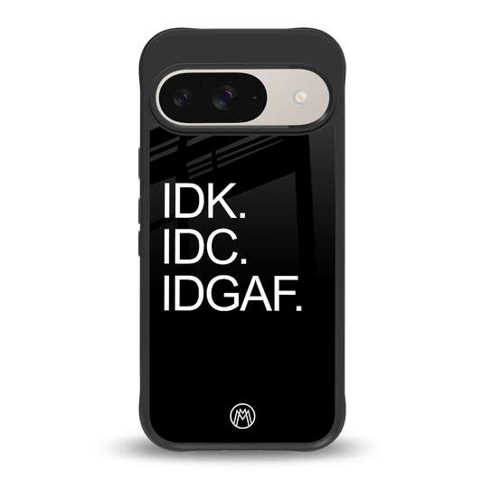 idgaf back phone cover | glass case for google pixel 9