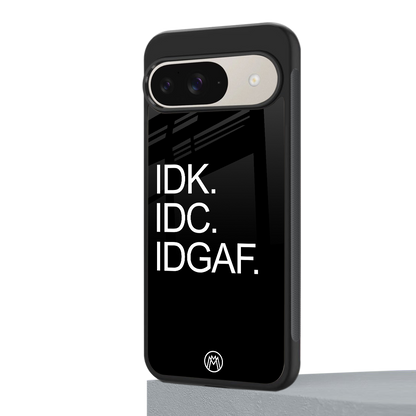 idgaf back phone cover | glass case for google pixel 9