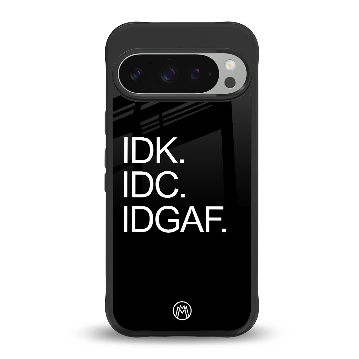 idgaf back phone cover | glass case for google pixel 9 pro xl