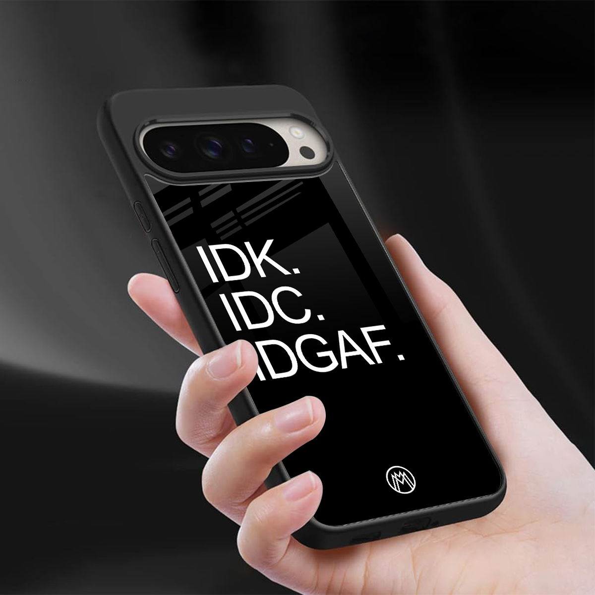 idgaf back phone cover | glass case for google pixel 9 pro