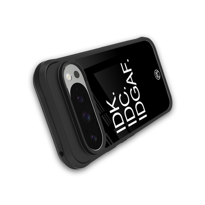 idgaf back phone cover | glass case for google pixel 9 pro