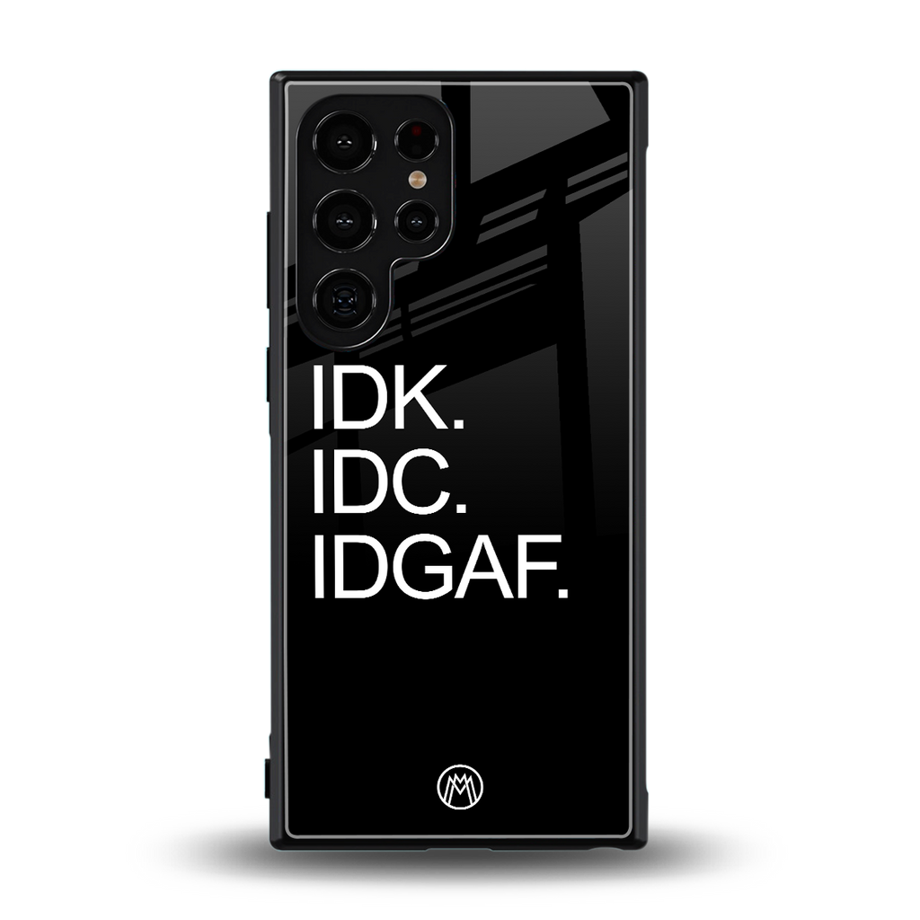 idgaf back phone cover | glass case for samsung galaxy s23 ultra