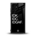 idgaf back phone cover | glass case for samsung galaxy s23 ultra