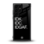 idgaf back phone cover | glass case for samsung galaxy s23 ultra