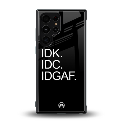 idgaf back phone cover | glass case for samsung galaxy s23 ultra