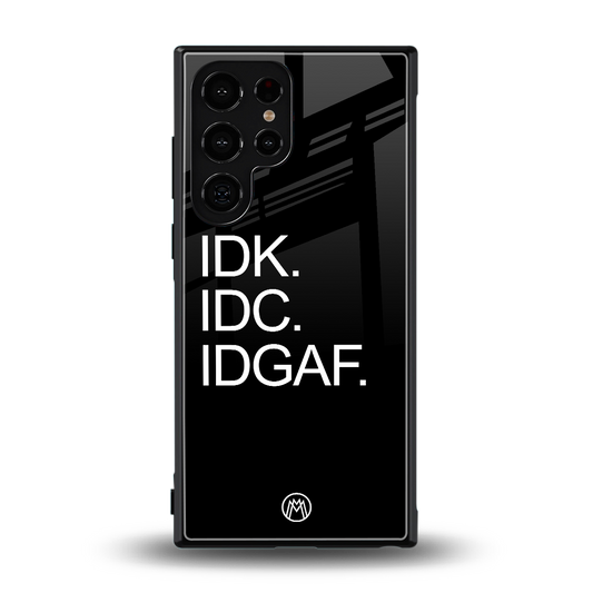 idgaf back phone cover | glass case for samsung galaxy s23 ultra