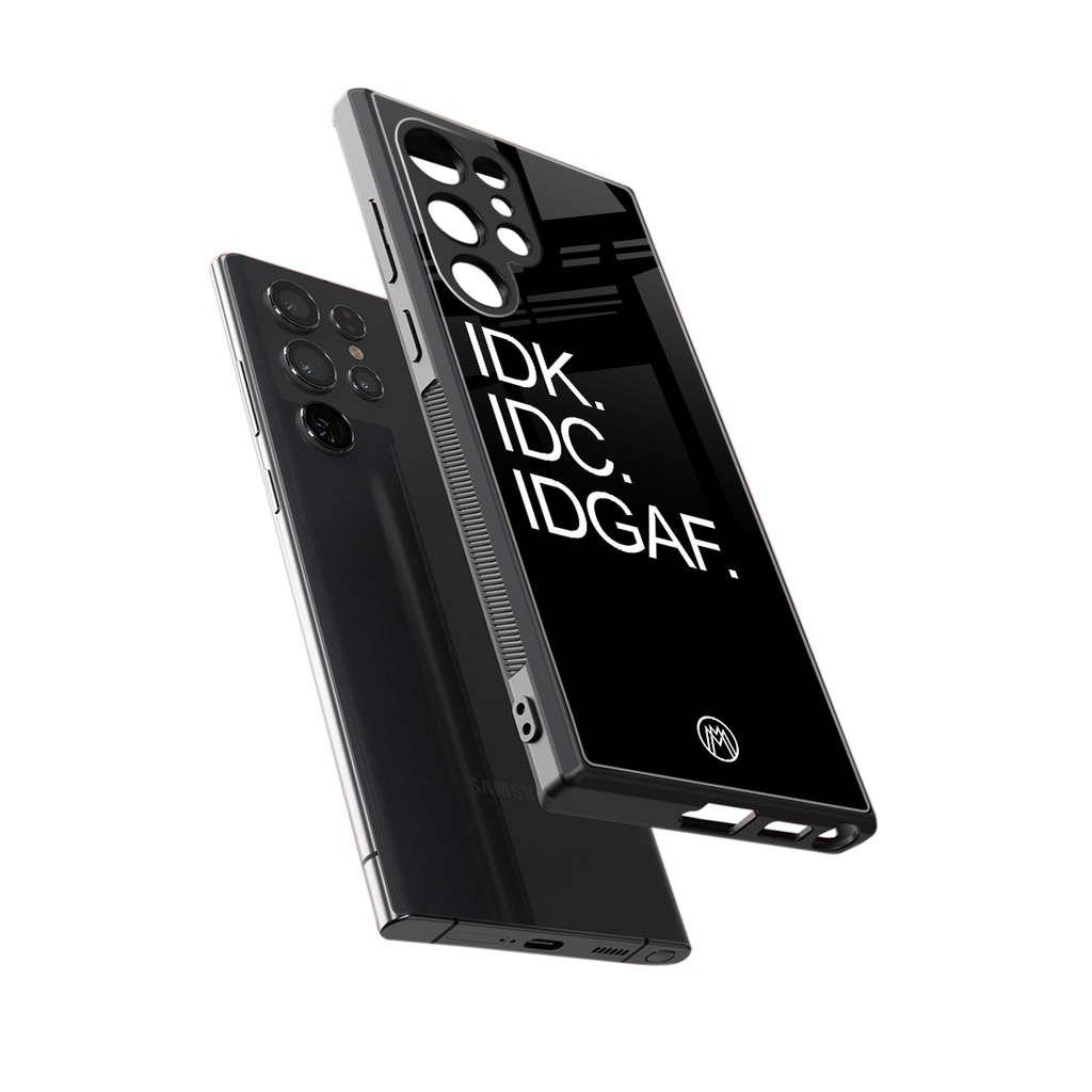 idgaf back phone cover | glass case for samsung galaxy s23 ultra