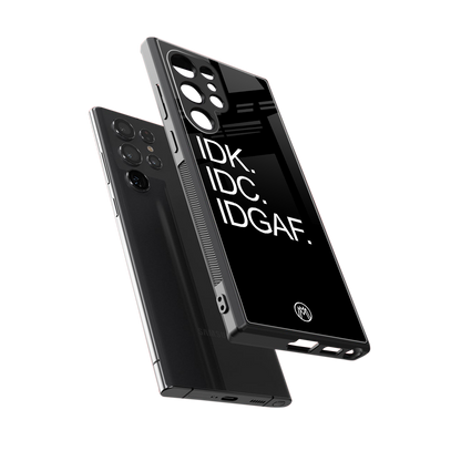 idgaf back phone cover | glass case for samsung galaxy s23 ultra