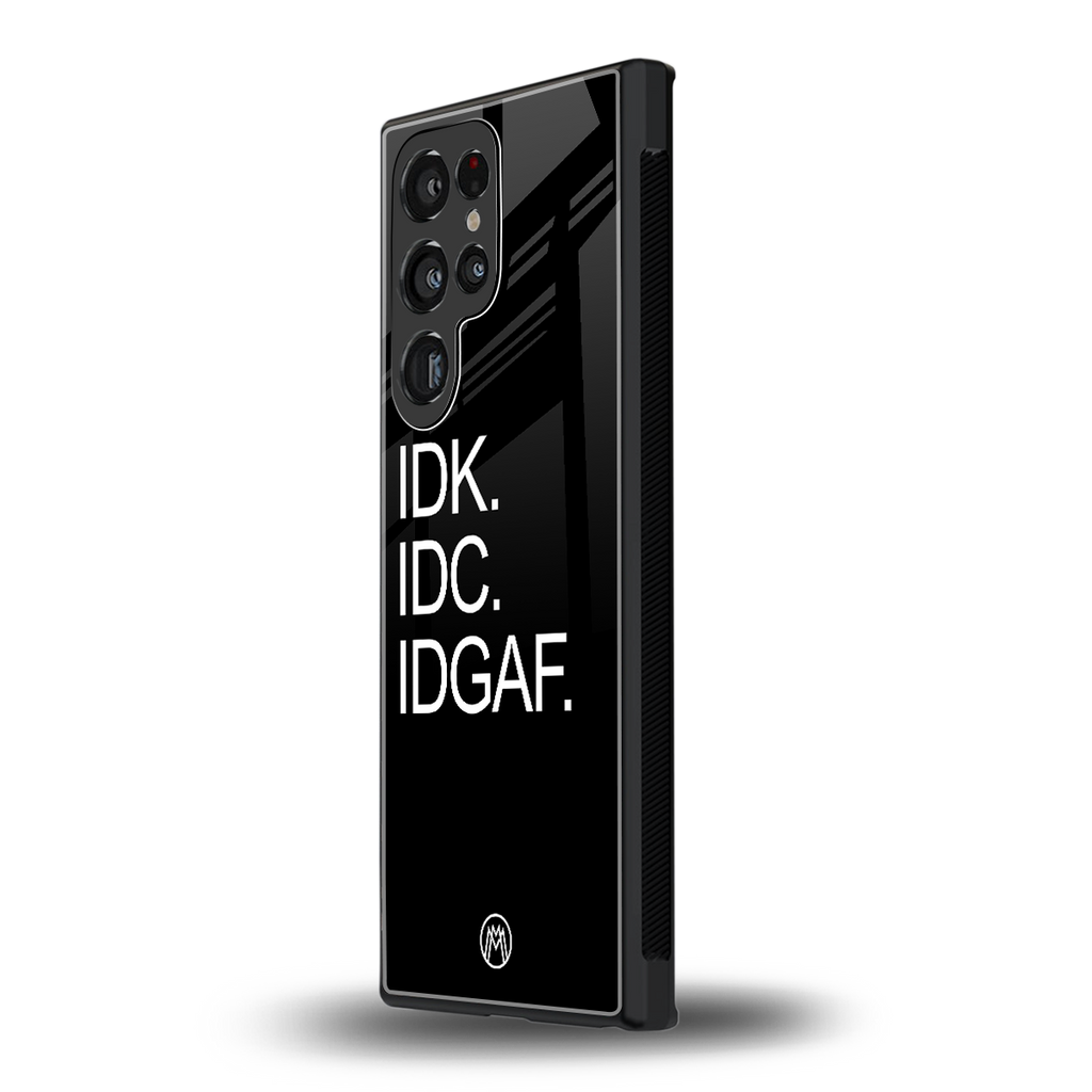 idgaf back phone cover | glass case for samsung galaxy s23 ultra