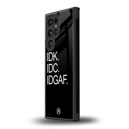 idgaf back phone cover | glass case for samsung galaxy s23 ultra
