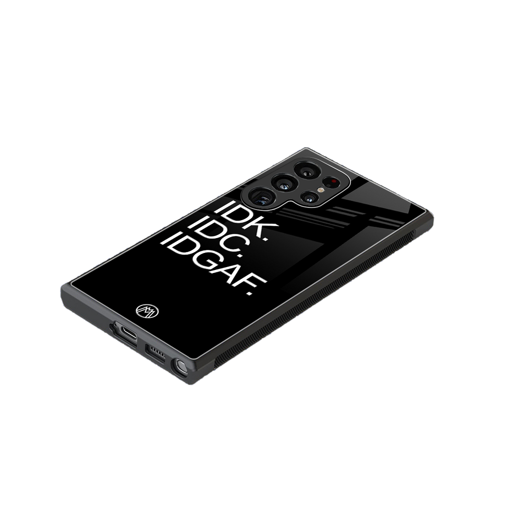 idgaf back phone cover | glass case for samsung galaxy s23 ultra