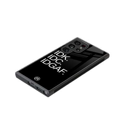 idgaf back phone cover | glass case for samsung galaxy s23 ultra