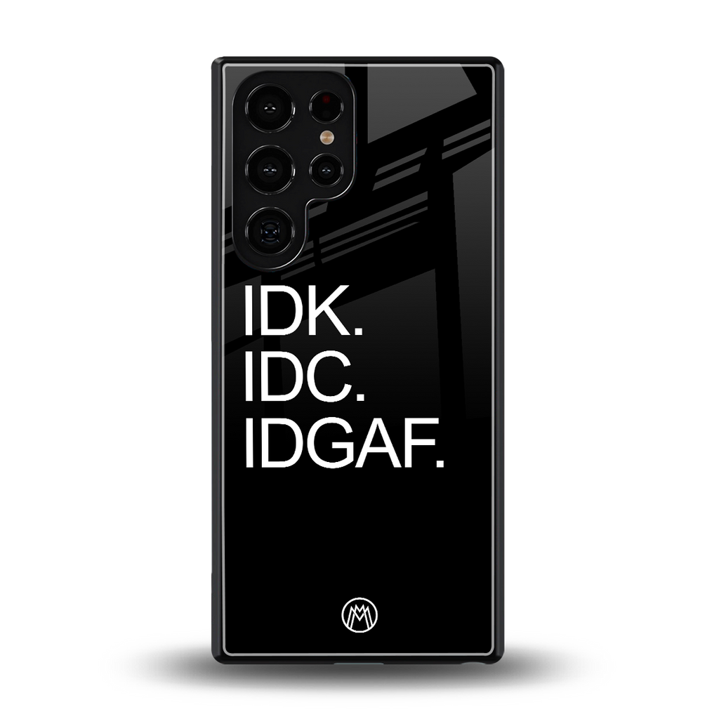 idgaf back phone cover | glass case for samsung galaxy s25 ultra