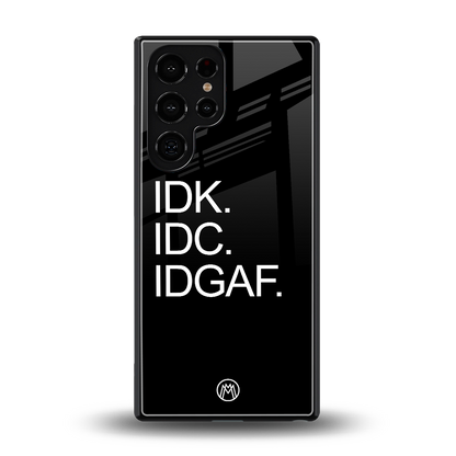 idgaf back phone cover | glass case for samsung galaxy s25 ultra
