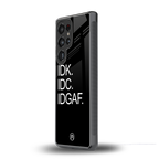 idgaf back phone cover | glass case for samsung galaxy s25 ultra