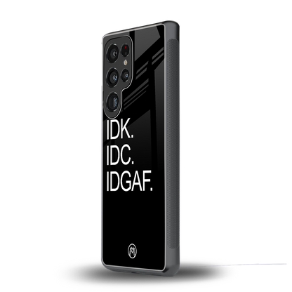 idgaf back phone cover | glass case for samsung galaxy s25 ultra