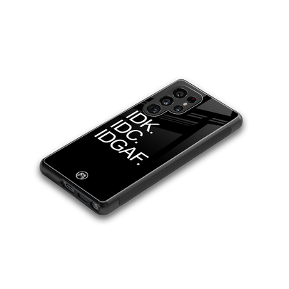idgaf back phone cover | glass case for samsung galaxy s25 ultra