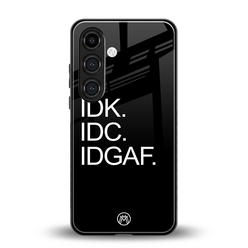 idgaf back phone cover | glass case for samsung galaxy s24 plus